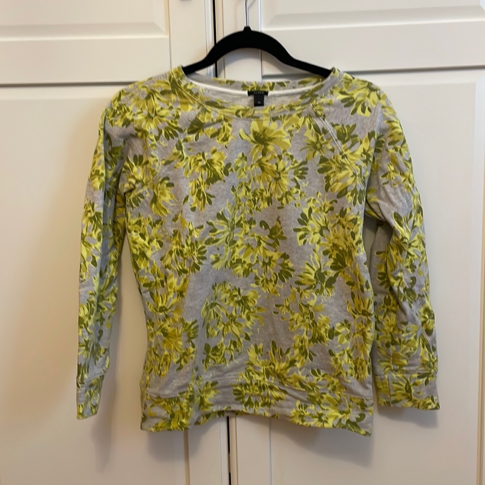 J. Crew Floral Printed Sweatshirt XS